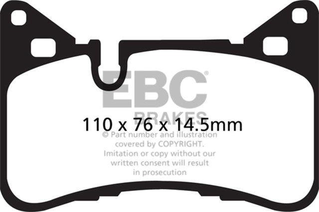 EBC 14 Mercedes-Benz C63 AMG (W204) 6.2 Bluestuff Rear Brake Pads EBC Brake Pads - Racing  AXOPROS