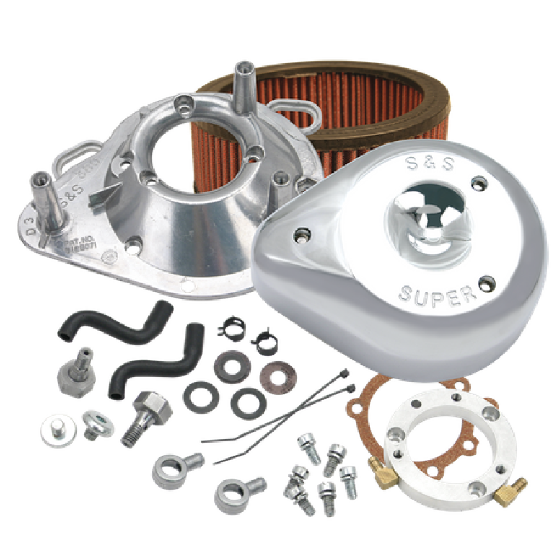 S&S Cycle 93-06 BT w/ Stock CV Carburetors Teardrop Air Cleaner Kit S&S Cycle Air Intake Components  AXOPROS
