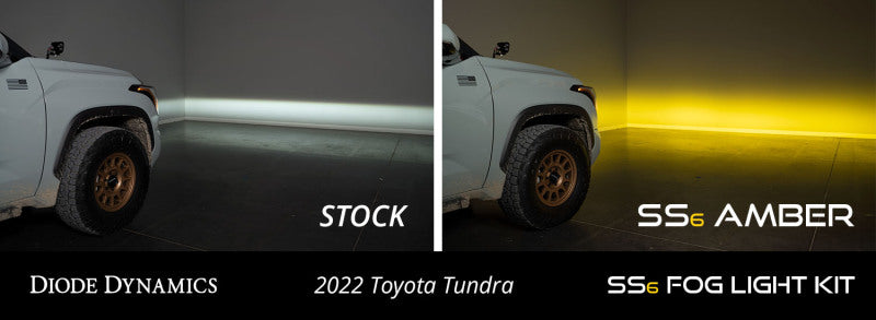 Diode Dynamics 2022 Toyota Tundra SS6 LED Fog Light Kit - Amber Wide Diode Dynamics Fog Lights  AXOPROS