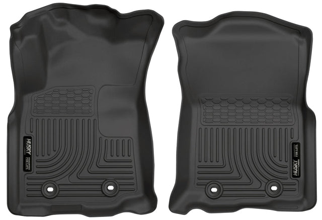 Husky Liners 2018 Toyota Tacoma Double Cab WeatherBeater Black Front Floor Liners Husky Liners Floor Mats - Rubber  AXOPROS