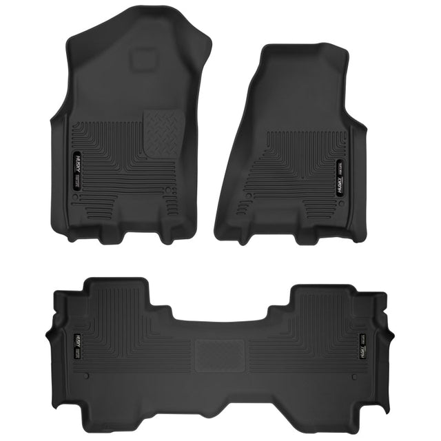 Husky Liners 19-24 Dodge Ram 1500 X-Act Front + 2nd Seat Floor Liner Set - Black Husky Liners Floor Mats - Rubber  AXOPROS