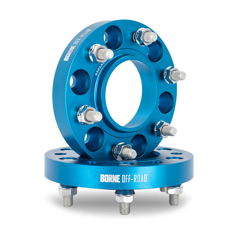 Borne Off-Road Wheel Spacers - 6x139.7 - 78.1 - 25mm - M14x1.5 - Blue Borne Off-Road Wheel Spacers & Adapters  AXOPROS