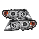 Spyder BMW E46 3-Series 02-05 4DR Projector Headlights 1PC LED Halo Chrm PRO-YD-BMWE4602-4D-AM-C SPYDER Headlights  AXOPROS