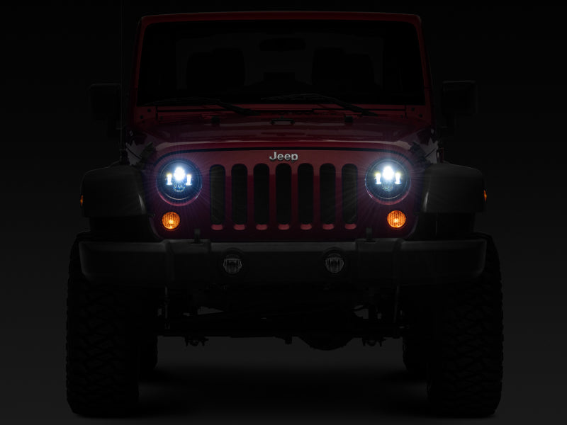 Raxiom 97-18 Jeep Wrangler TJ/JK Axial Series LED Daymaker Headlights- Black Housing (Clear Lens) Raxiom Headlights  AXOPROS