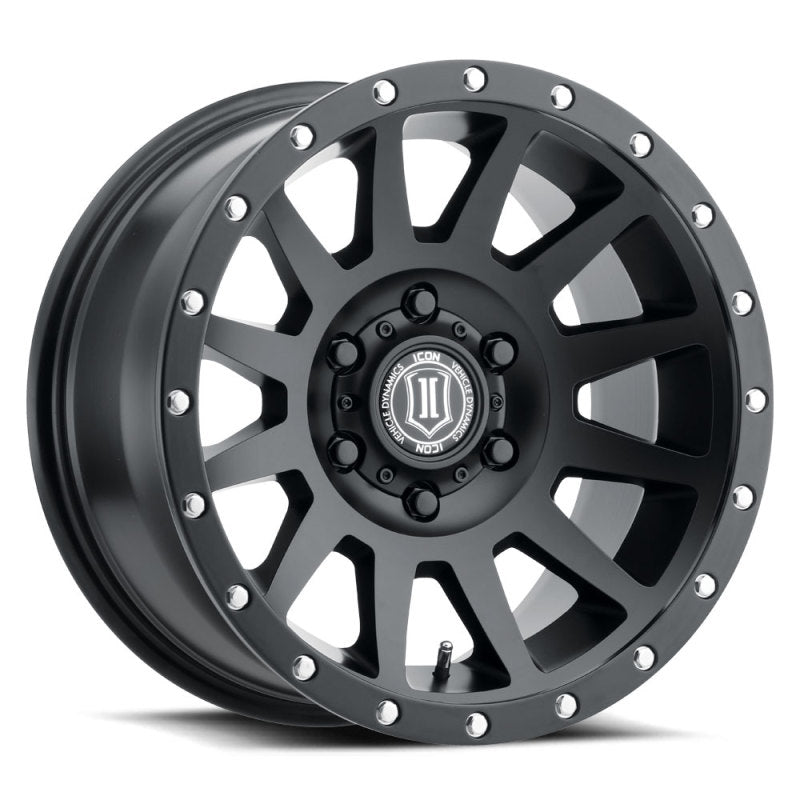 ICON Compression 17x8.5 5x5 -6mm Offset 4.5in BS 71.5mm Bore Satin Black Wheel ICON Wheels - Cast  AXOPROS