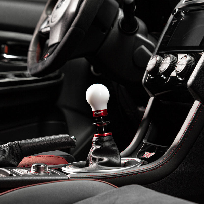 Cobb Subaru 6-Speed Weighted COBB Shift Knob - White (Incl. Both Red + Blk Collars) COBB Shift Knobs  AXOPROS