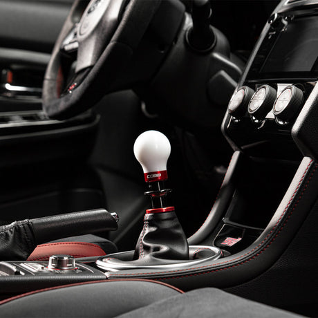 Cobb Subaru 6-Speed Weighted COBB Shift Knob - White (Incl. Both Red + Blk Collars) COBB Shift Knobs  AXOPROS