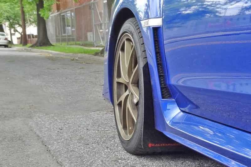 Rally Armor 15-21 Subaru WRX/STI Red UR Mud Flap w/White Logo Rally Armor Mud Flaps  AXOPROS