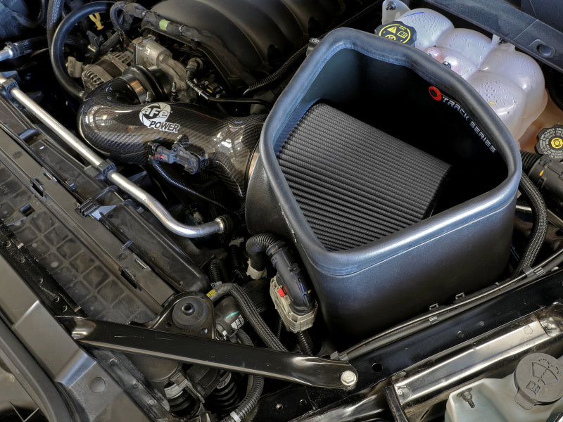 aFe 19-21 GM Trucks 5.3L/6.2L Track Series Carbon Fiber Cold Air Intake System W/ Pro Dry S Filters aFe Cold Air Intakes  AXOPROS