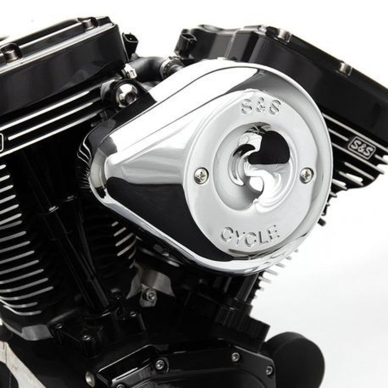 S&S Cycle 2017+ M8 Models Stealth Air Cleaner Kit w/ Chrome Teardrop Cover S&S Cycle Air Intake Components  AXOPROS