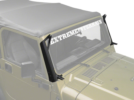 Raxiom Raxiom 97-06 Jeep Wrangler TJ 50-In LED Light Bar Windshield Mount w/ Auxiliary Bracket Light Mounts aftermarket performance part