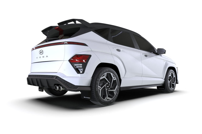 Rally Armor 24-25 Hyundai Kona N Line Black UR Mud Flap - White Logo Rally Armor Mud Flaps  AXOPROS