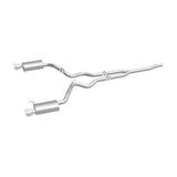 MagnaFlow Cat Back, SS, 2.5in, Street, Dual Split Polished 4.5in Tips 2015 Ford Mustang Ecoboost Magnaflow Catback  AXOPROS