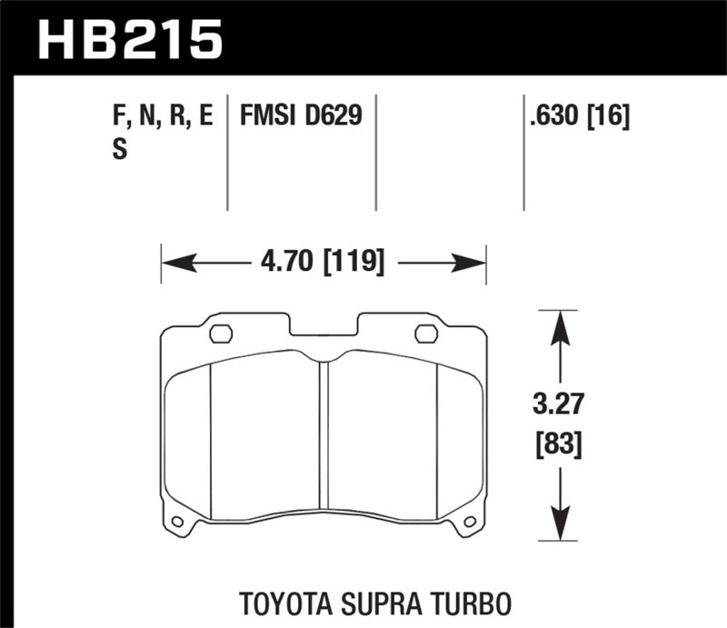 Hawk 93-98 Toyota Supra TT HPS 5.0 Street Front Brake Pads Hawk Performance Brake Pads - Performance  AXOPROS
