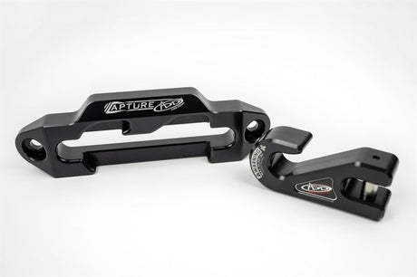 Addictive Desert Designs 1-5/16in Winch Fairlead Plate w/ Recessed Round End Hook - Black Addictive Desert Designs