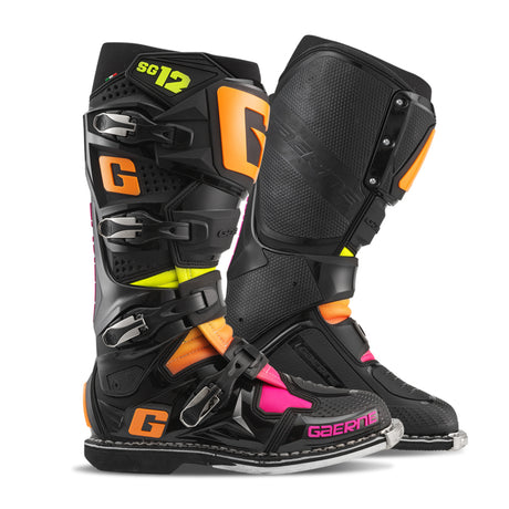 Gaerne SG12 Limited Edition Boot Black/Orange/Pink - Size 10 Gaerne Motorcycle Boots  AXOPROS