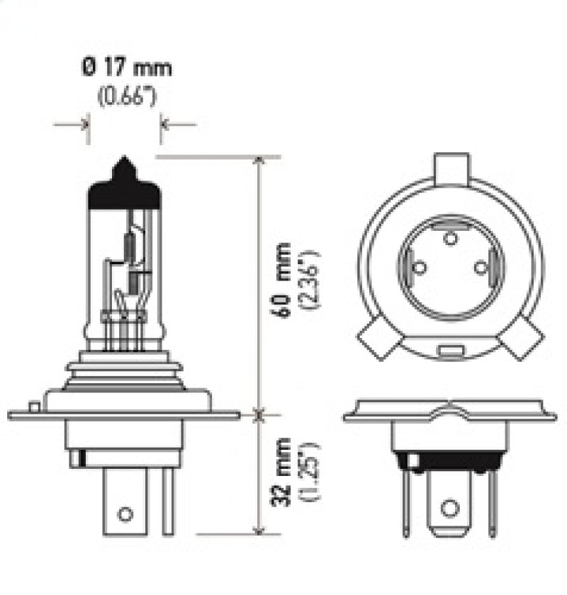 Hella Halogen H4 12V 60/55W Bulb Hella Bulbs  AXOPROS