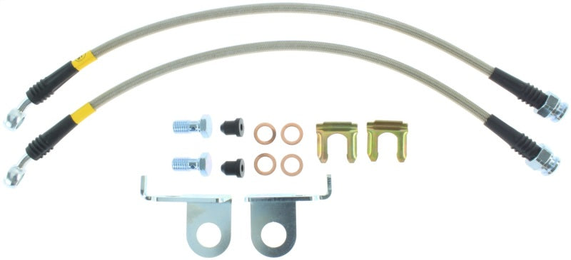 StopTech Stainless Steel Front Brake Lines 2015 Ford Mustang Base/V6/GT w/ 320mm & 352mm Front Discs Stoptech Brake Line Kits  AXOPROS