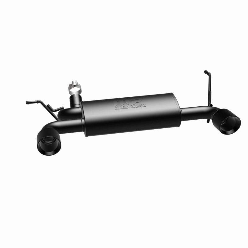 MagnaFlow 07-17 Jeep Wrangler JK 3.8/3.6L Dual Split Rear Exit Black Axle-Back Exhaust - AXOPROS Magnaflow Axle Back  