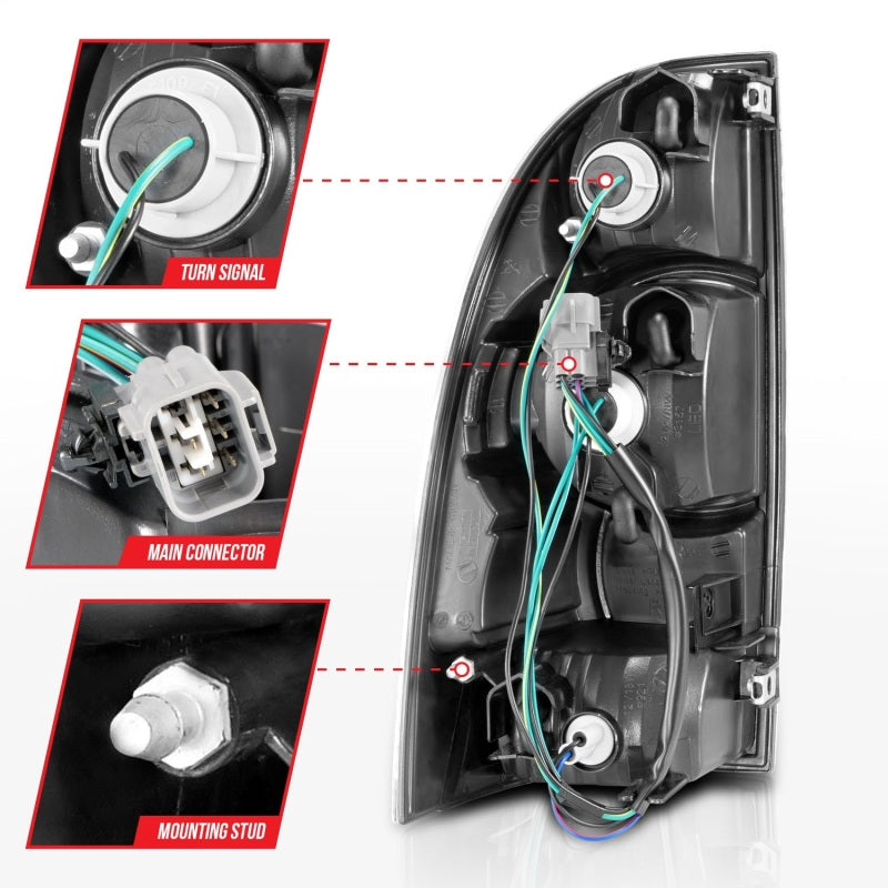 ANZO 2005-2015 Toyota Tacoma LED Taillights Black ANZO Tail Lights  AXOPROS