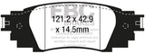 EBC 2016+ Lexus RX350 3.5L Yellowstuff Rear Brake Pads EBC Brake Pads - Performance  AXOPROS