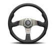 Momo Race Steering Wheel 350 mm - Black Leather/Anth Spokes MOMO Steering Wheels  AXOPROS