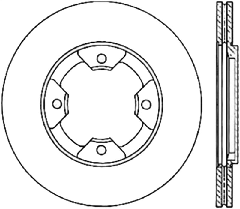 StopTech Power Slot 84-85 Nissan 300ZX Slotted & Drilled Left Front Rotor Stoptech Brake Rotors - Slot & Drilled  AXOPROS