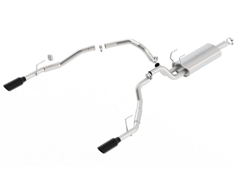 Borla 09-17 Dodge Ram 1500 5.7L V8 3in to Dual 2.5in Single Round Rolled Angle-Cut S-type Exhaust Borla Catback  AXOPROS