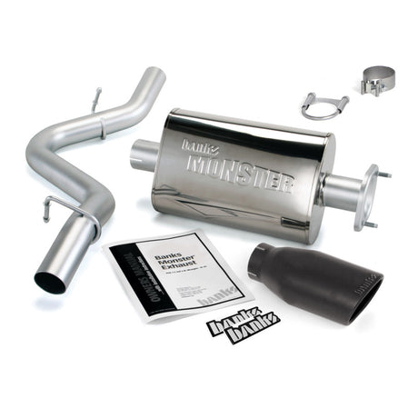 Banks Power 04-06 Jeep 4.0L Wrangler Monster Exhaust System - SS Single Exhaust w/ Black Tip Banks Power Catback  AXOPROS