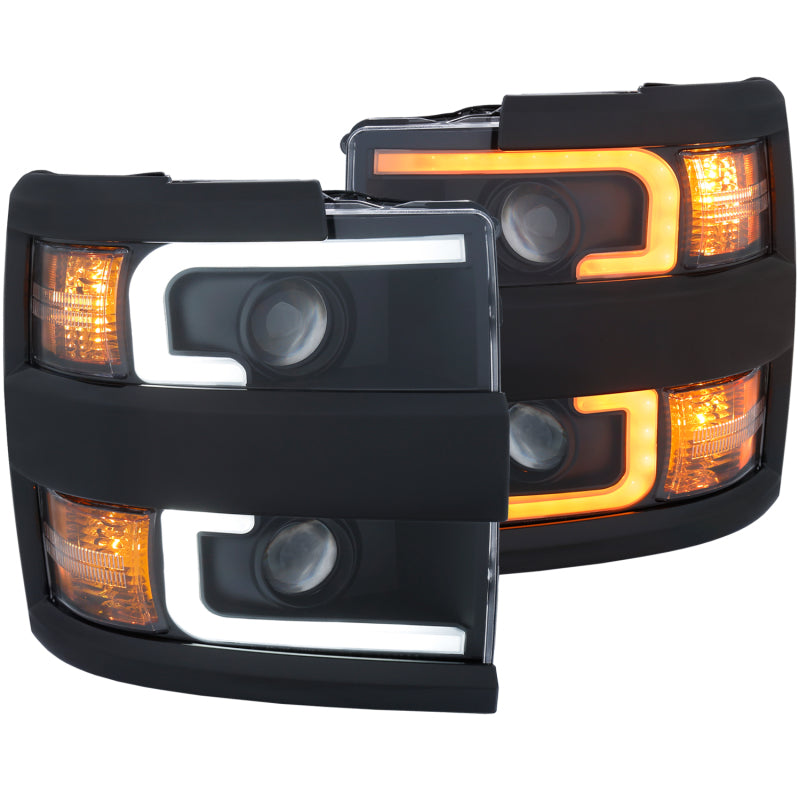 ANZO Projector Headlights 15-17 Chevrolet Silverado 2500HD / 3500HD Black w/ Black Rim ANZO Headlights  AXOPROS