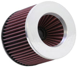 K&N Universal Filter 3 inch Flange 6 inch Base 5 1/4 inch Top 5 inch Height w/ Polished Top K&N Engineering Air Filters - Drop In  AXOPROS