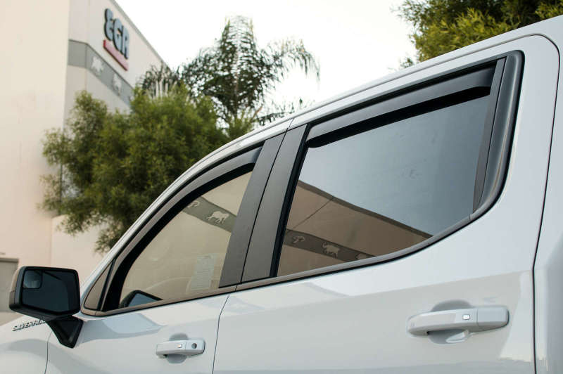 EGR 2019 Chevy 1500 Crew Cab In-Channel Window Visors - Matte EGR Wind Deflectors  AXOPROS