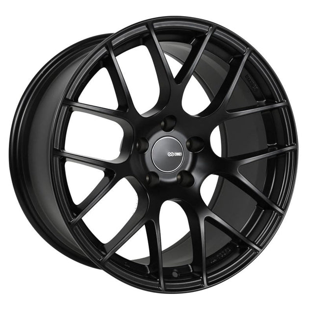 Enkei Raijin 19x8.5 42mm Offset 5x112 Bolt Pattern 72.6 Hub Bore Black Wheel Enkei Wheels - Cast  AXOPROS