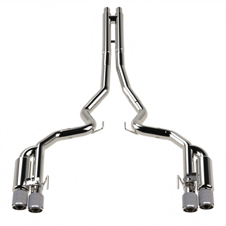 Kooks 18-24 Ford Mustang GT 5.0 3in. Valved Shotgun Cat-Back Exhaust - Carbon Tips Kooks Headers Catback  AXOPROS