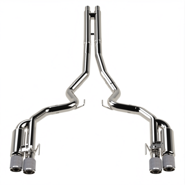 Kooks 18-24 Ford Mustang GT 5.0 3in. Valved Shotgun Cat-Back Exhaust - Carbon Tips Kooks Headers Catback  AXOPROS