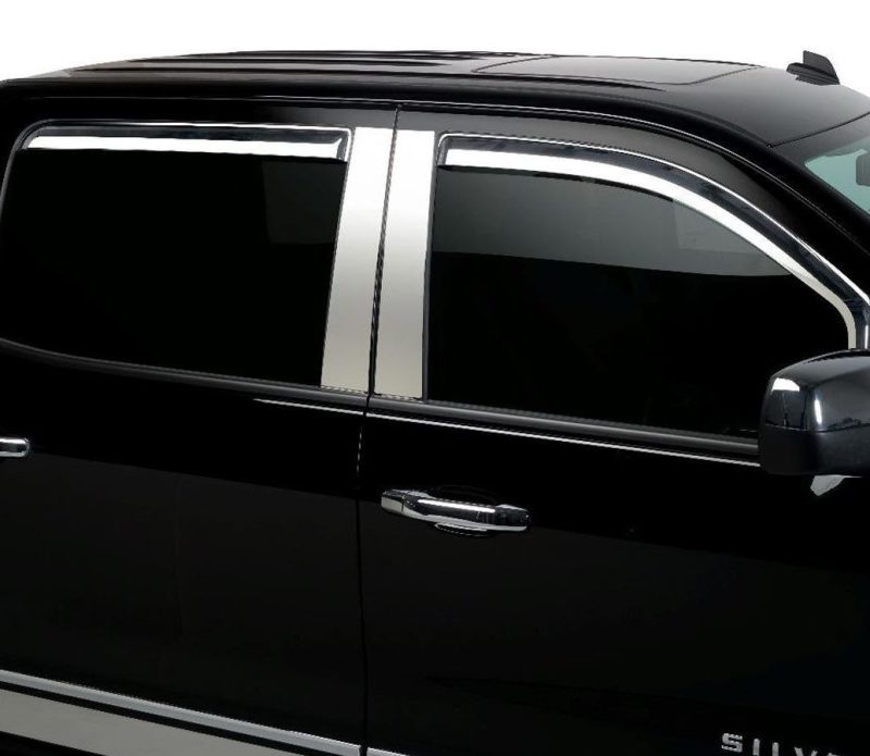 Putco 14-14 Chevrolet Silverado HD - Crew Cab (Set of 4) Element Chrome Window Visors Putco Wind Deflectors  AXOPROS