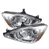 Spyder Honda Accord 03-07 Projector Headlights LED Halo Amber Reflctr LED Chrm PRO-YD-HA03-AM-C SPYDER Headlights  AXOPROS