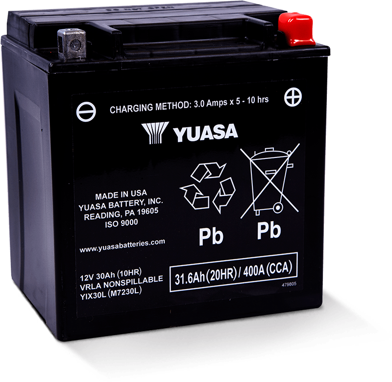Yuasa YIX30L Maintenance Free AGM 12-Volt Battery Yuasa Battery Batteries  AXOPROS