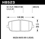 Hawk HP 06-10 Mazda Miata Mx-5 HP+ Street Rear Brake Pads Hawk Performance Brake Pads - Performance  AXOPROS