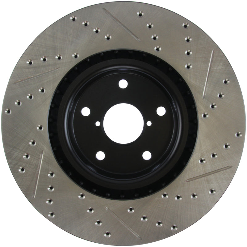 StopTech 05-10 Subaru Impreza WRX/STi Slotted & Drilled Right Front Rotor Stoptech Brake Rotors - Slot & Drilled  AXOPROS