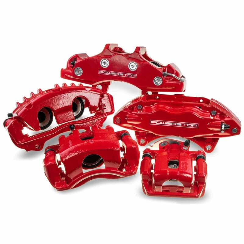 Power Stop 98-02 Honda Accord Rear Red Calipers w/Brackets - Pair PowerStop Brake Calipers - Perf  AXOPROS