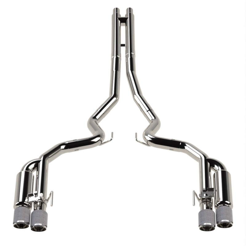Kooks 18-24 Ford Mustang GT 5.0 3in. Valved Shotgun Cat-Back Exhaust - Carbon Tips Kooks Headers Catback  AXOPROS