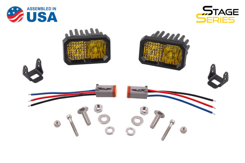 Diode Dynamics Stage Series 2 In LED Pod Sport - Yellow Combo Standard ABL (Pair) Diode Dynamics Light Accessories and Wiring  AXOPROS