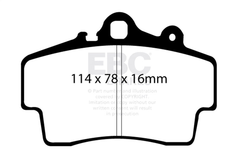 EBC 97-99 Porsche Boxster (Cast Iron Rotors only) 2.5 Yellowstuff Front Brake Pads EBC Brake Pads - Performance  AXOPROS