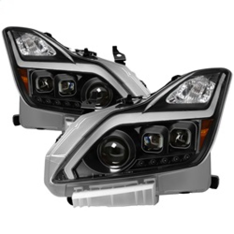 xTune Infiniti G37 Coupe (non-AFS) 08-15 Projector Headlights - Black PRO-JH-IG3708-2D-LB-BK SPYDER Headlights  AXOPROS