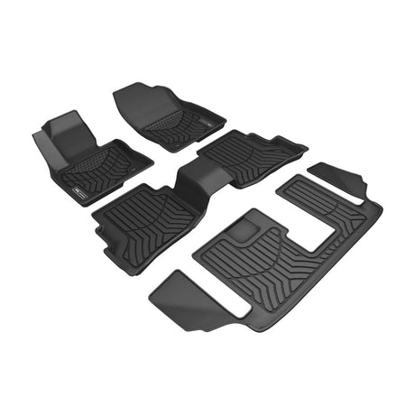 3D Maxpider 16-23 Mazda CX-9 7-Seat Maxtrac Black R1 R2 R3 3D MAXpider Floor Mats - Rubber  AXOPROS