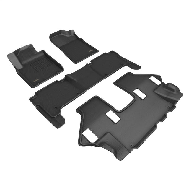 3D Maxpider 19-24 Nissan Armada Kagu Floor Mat- Black R1 R2 R3 3D MAXpider Floor Mats - Rubber  AXOPROS