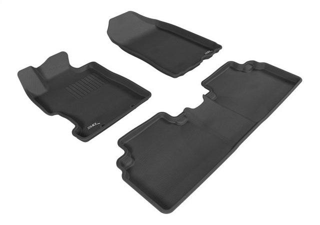 3D MAXpider 2006-2011 Honda Civic Sedan Kagu 1st & 2nd Row Floormat - Black 3D MAXpider