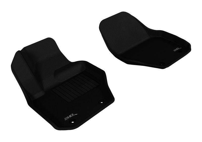 3D MAXpider 2010-2018 Volvo XC60/S60/V60 Kagu 1st Row Floormat - Black 3D MAXpider Floor Mats - Rubber  AXOPROS