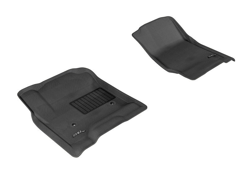 3D MAXpider 2014-2020 Chevrolet Silverado Double Cab/Crew Cab Kagu 1st Row Floormat - Black 3D MAXpider